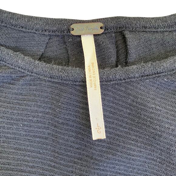 Free People Sz L Billie Ribbed Pleated Top with Blouson Sleeves - Picture 13 of 16